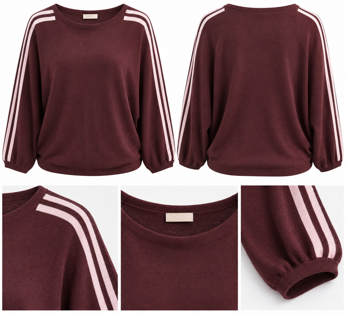 Oversized gebreide trui Bruin Detail