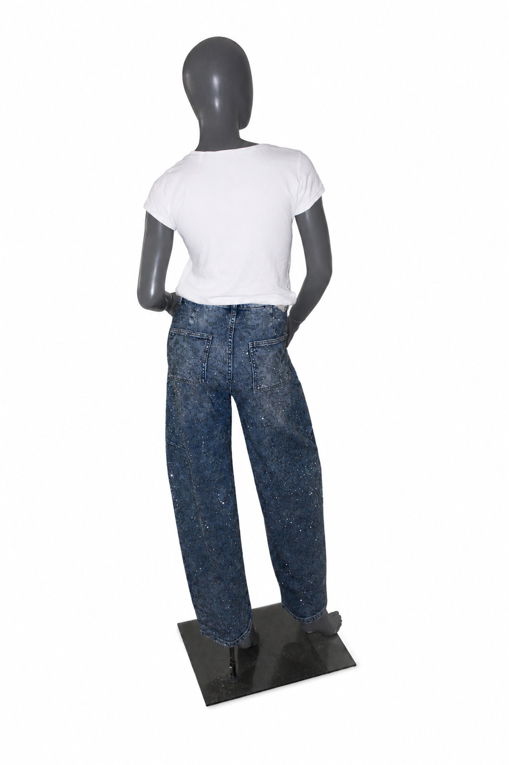 Balloon floral glitter jeans achterkant