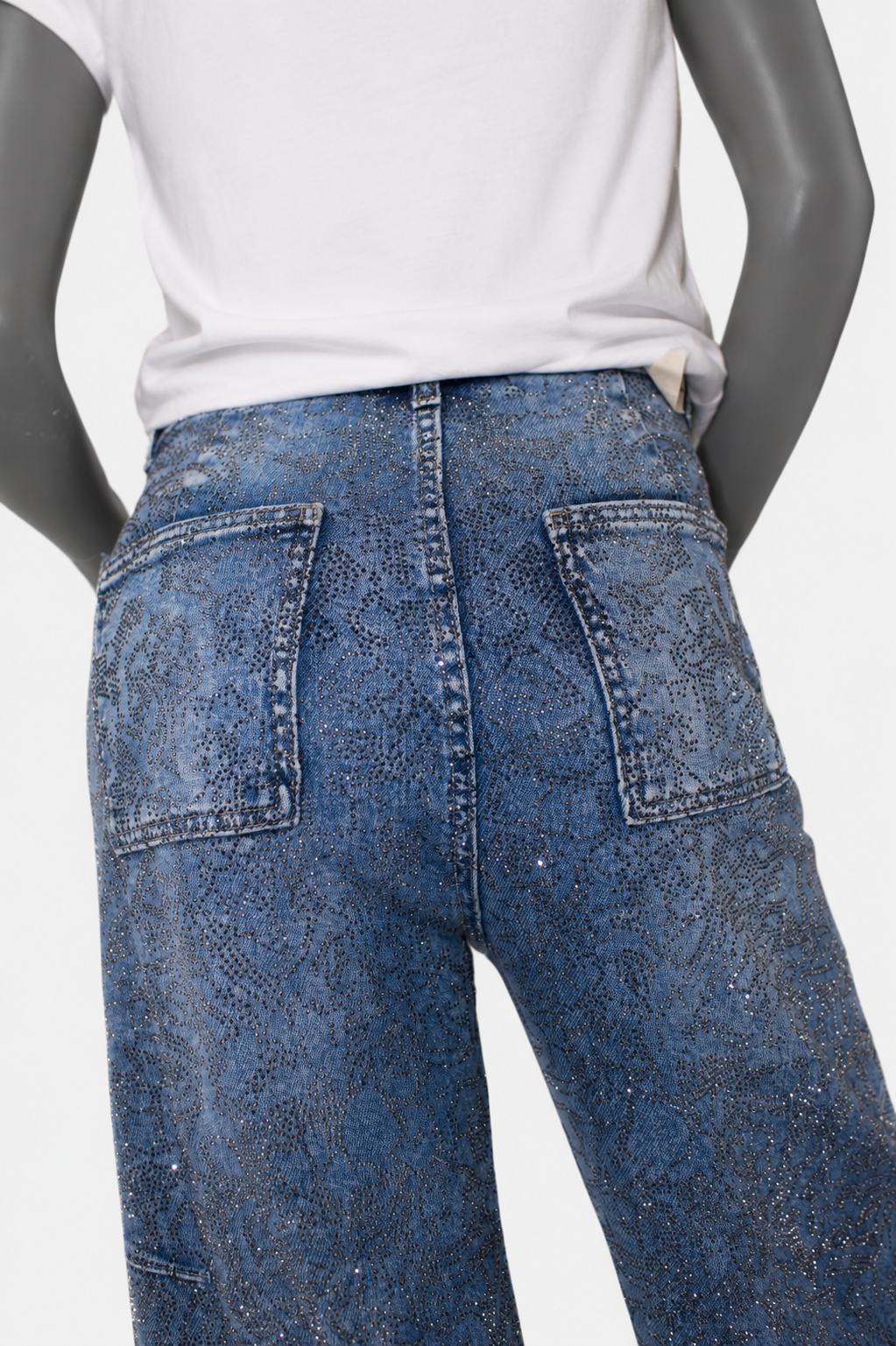 Balloon floral glitter jeans achterkant detail