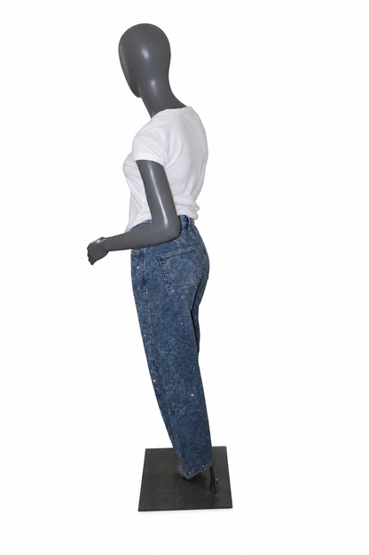 Balloon floral glitter jeans zijkant