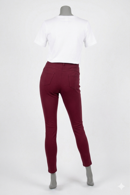 Comfort broek bordeaux achterkant