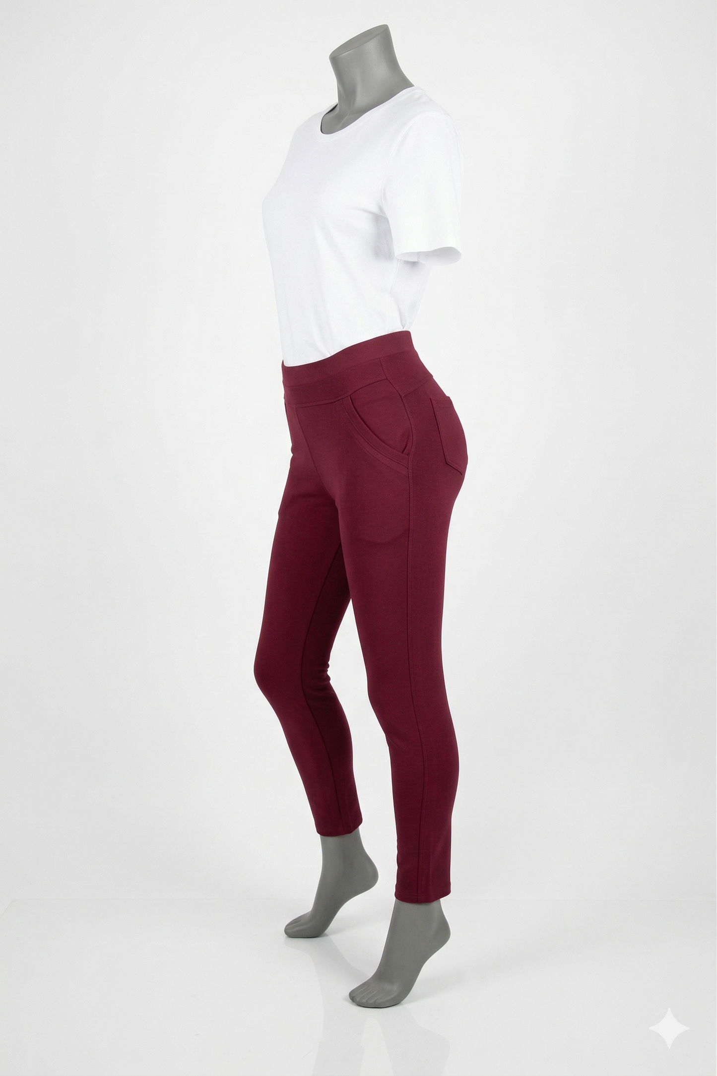 Comfort broek bordeaux zijkant