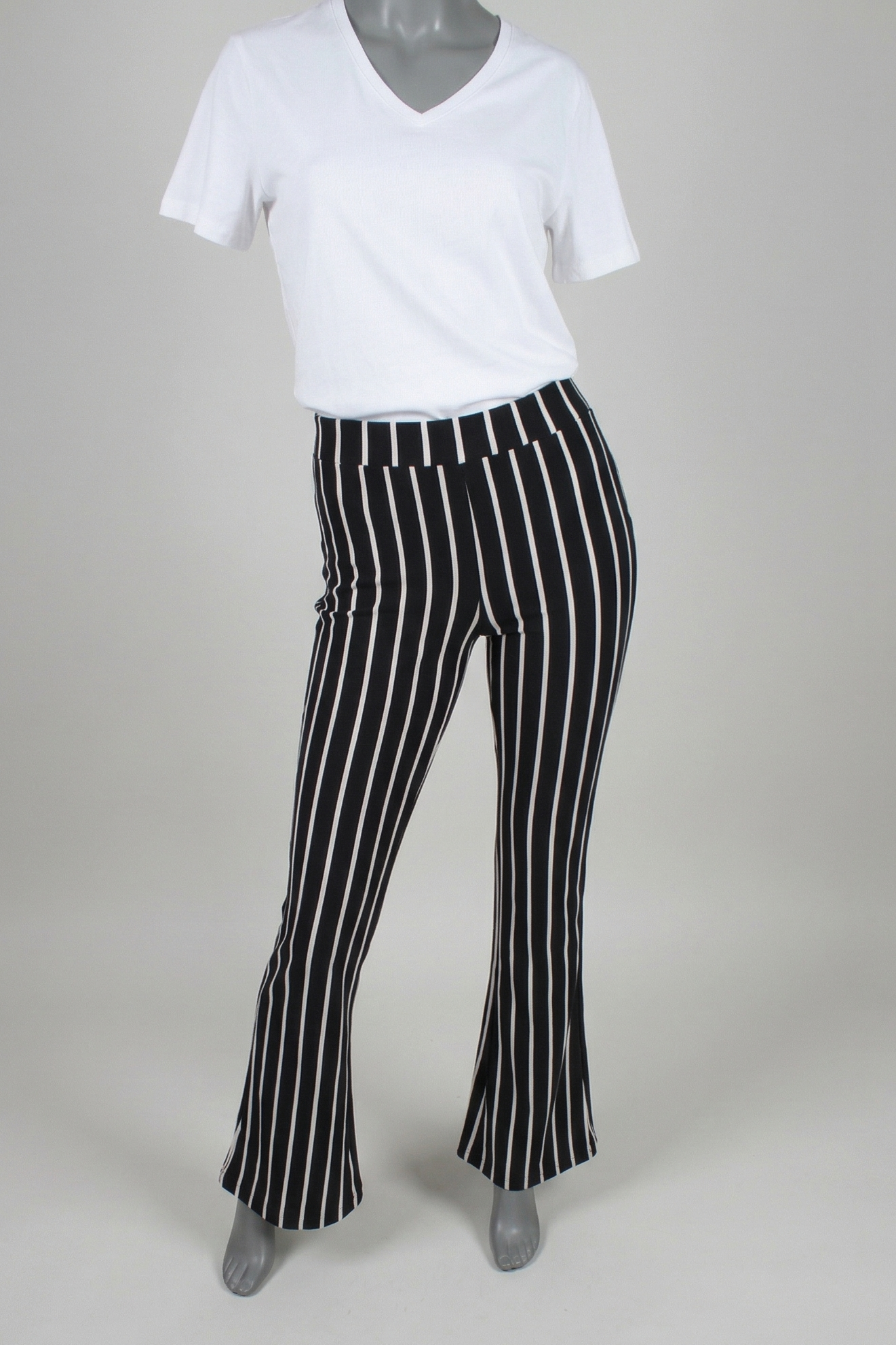 Comfort pantalon blauw met streep  voorkant