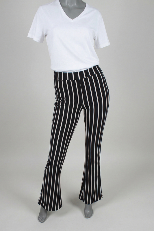Comfort pantalon blauw met streep  voorkant