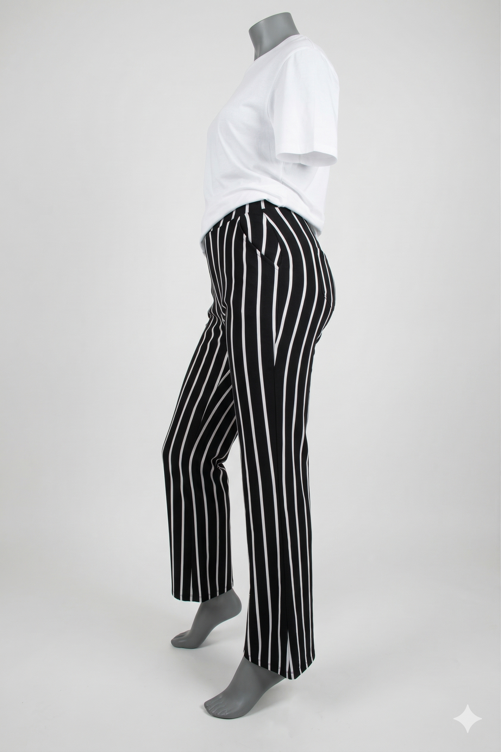 Comfort pantalon blauw met streep zijkant