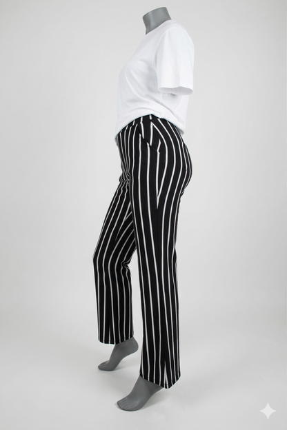 Comfort pantalon blauw met streep zijkant