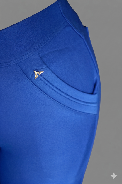 Comfortbroek blauw detail