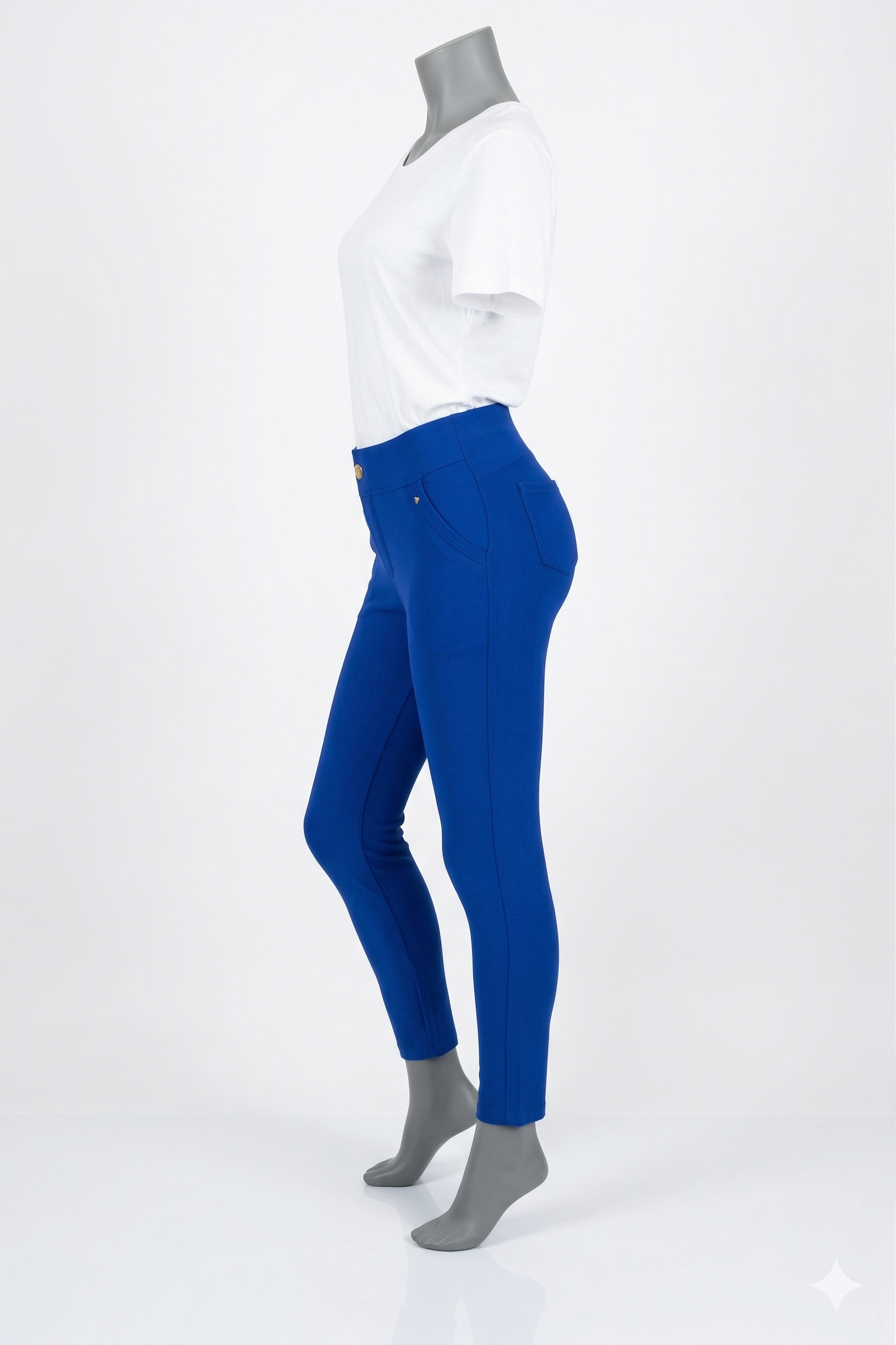 Comfortbroek blauw zijkant