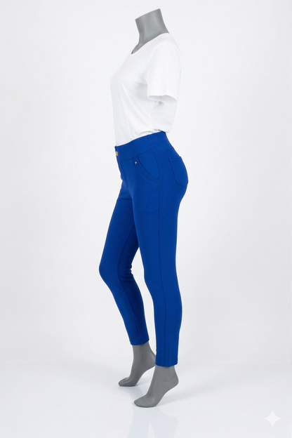 Comfortbroek blauw zijkant