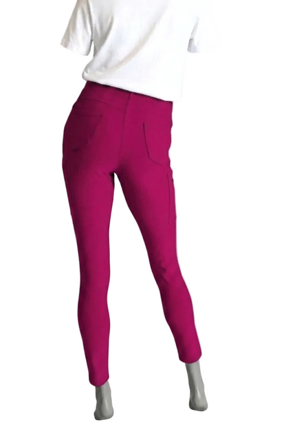 Comfortbroek magenta achterkant