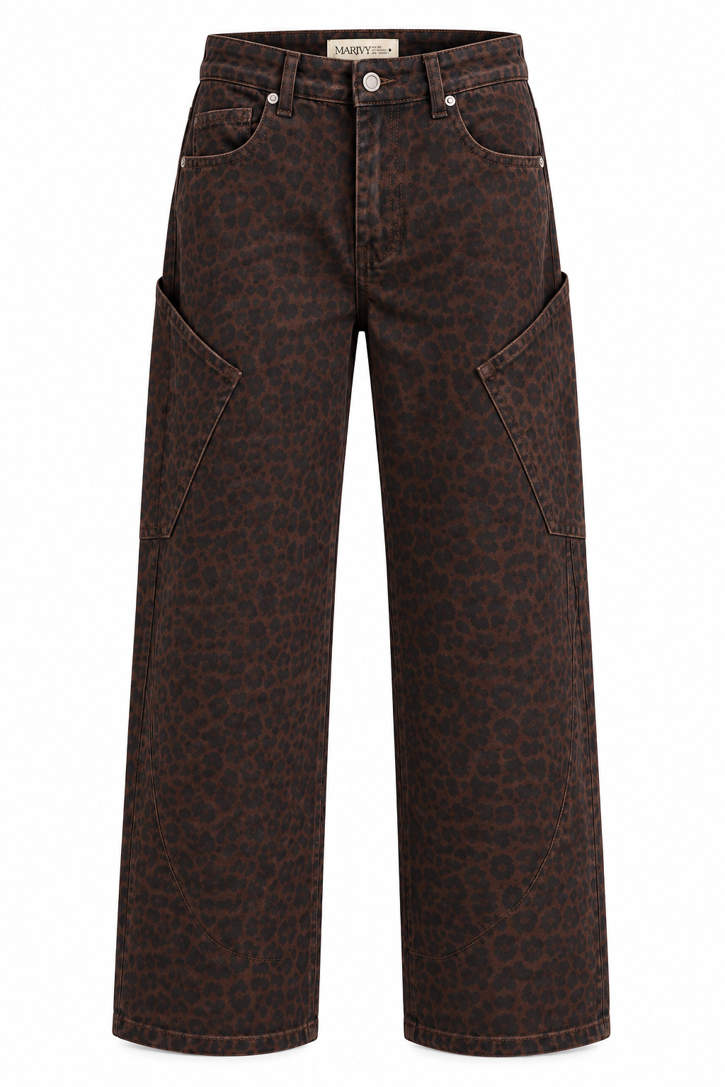 LIV Donkerbruine luipaard Jeans