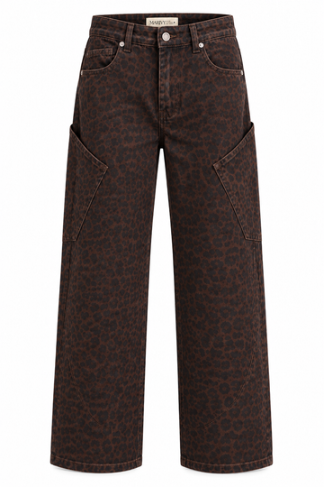 LIV Donkerbruine luipaard Jeans