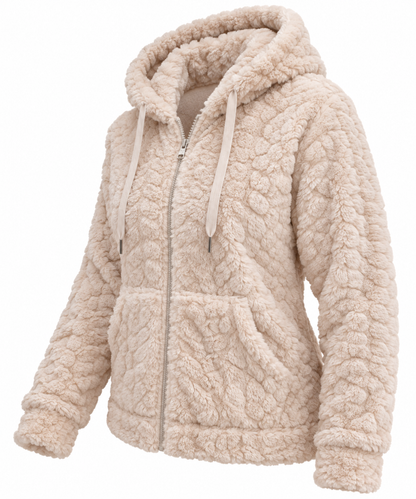 Pluche fleece vest Annika wit