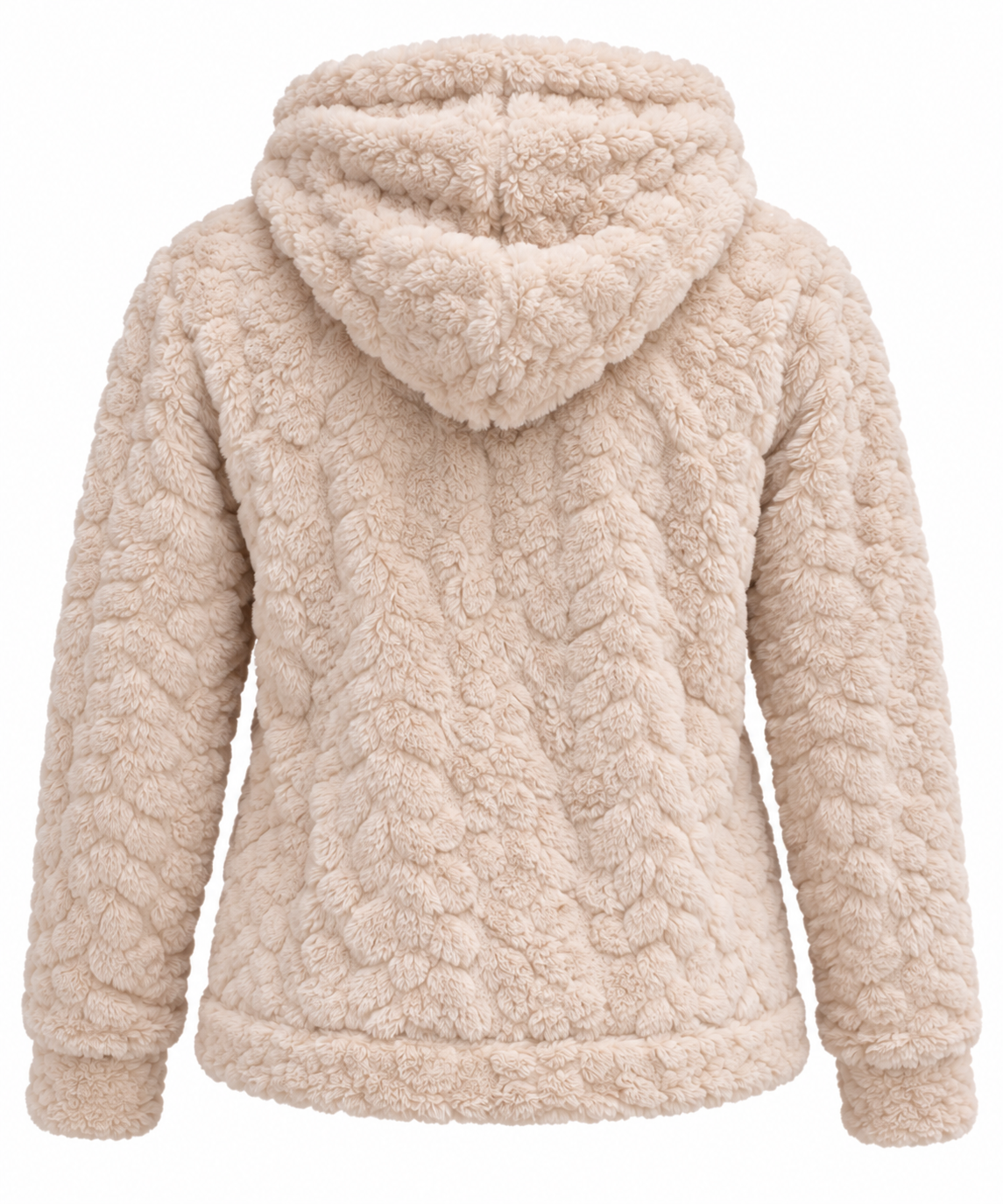 Pluche fleece vest Annika wit achterkant