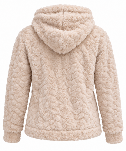 Pluche fleece vest Annika wit achterkant