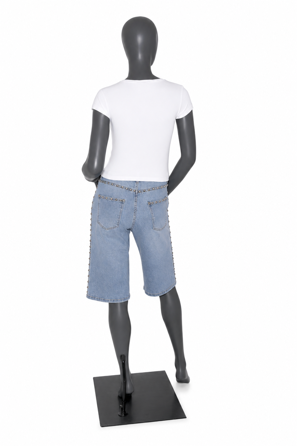 Studded capri jeans achterkant