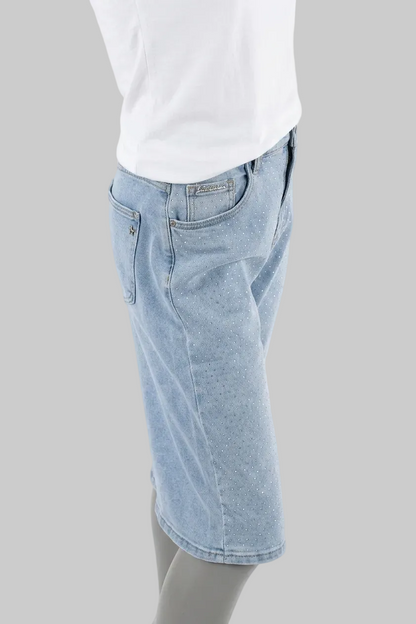 Bermuda met glitter en stretch