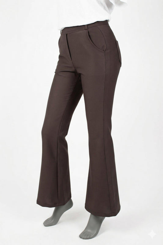 comfortbroek bruin Flair schuin