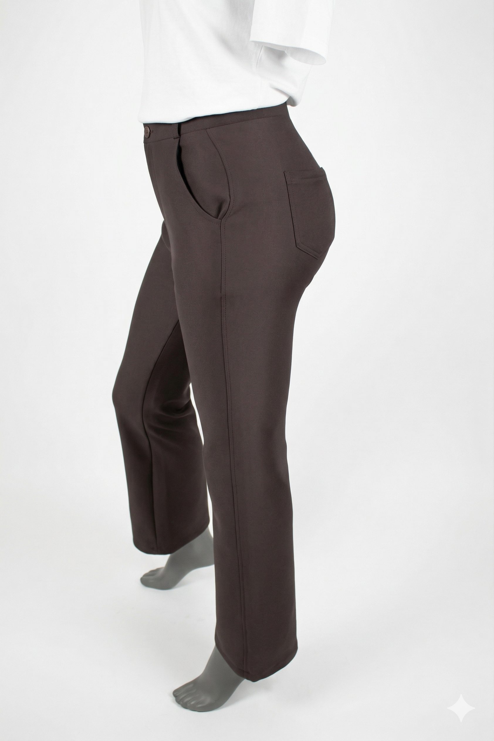 comfortbroek bruin Flair zijkant