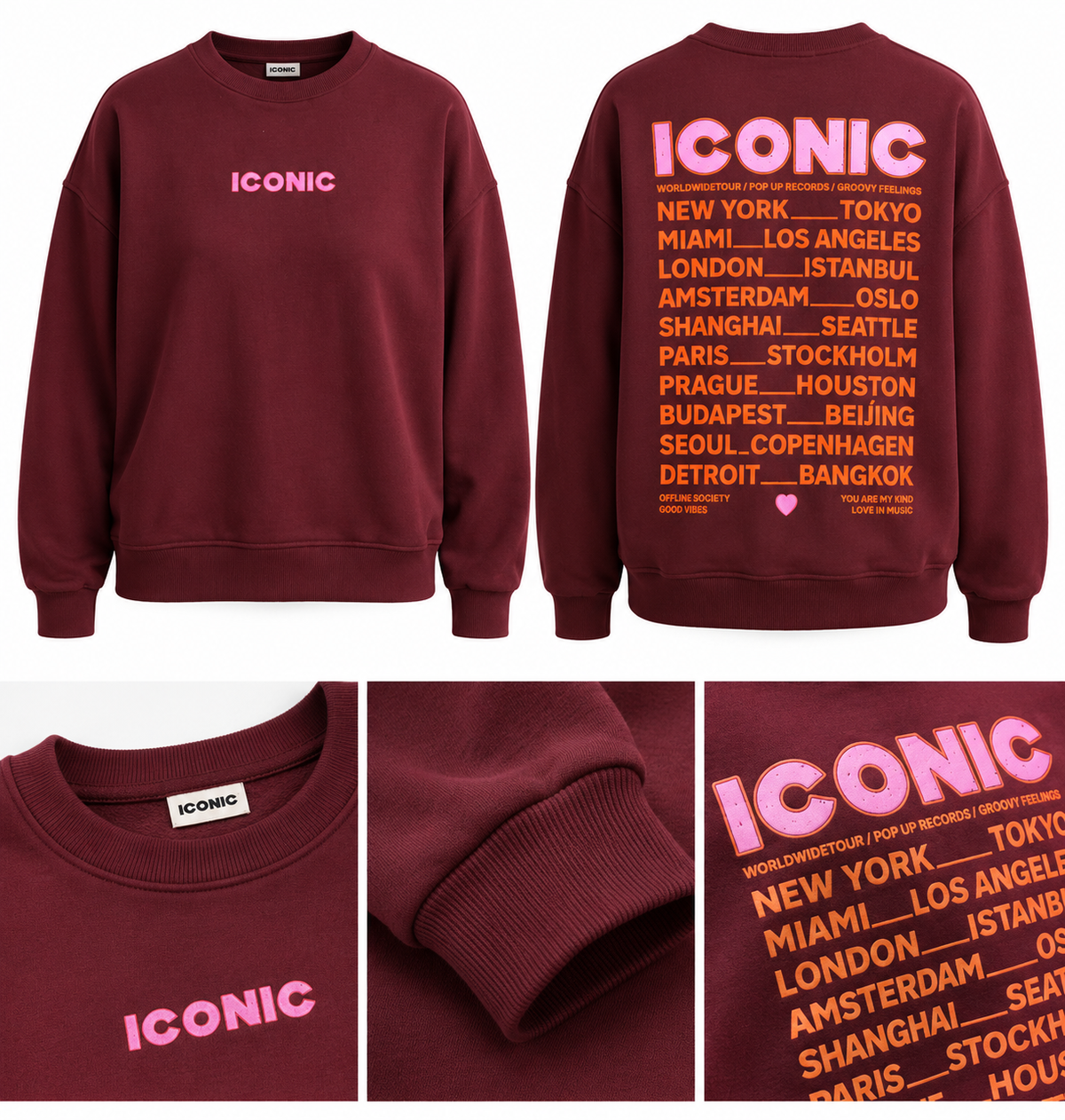 Iconic sweater in bordeaux rood