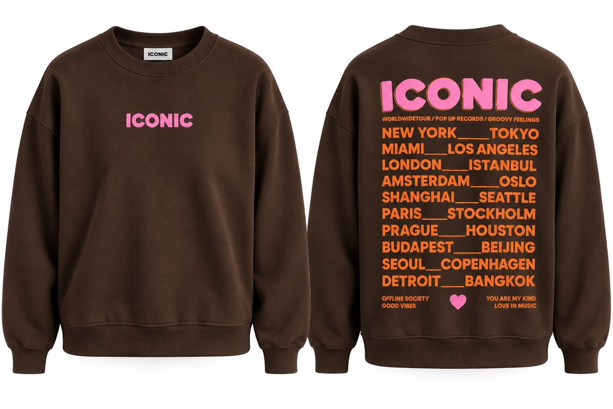 Iconic sweater in donker bruin